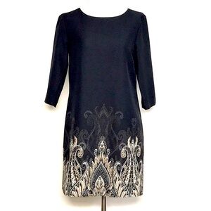 Banana Republic Outlet Women’s Black & Tan Paisley Tunic Dress Size 2 Petite